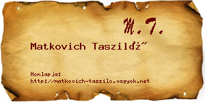 Matkovich Tasziló névjegykártya